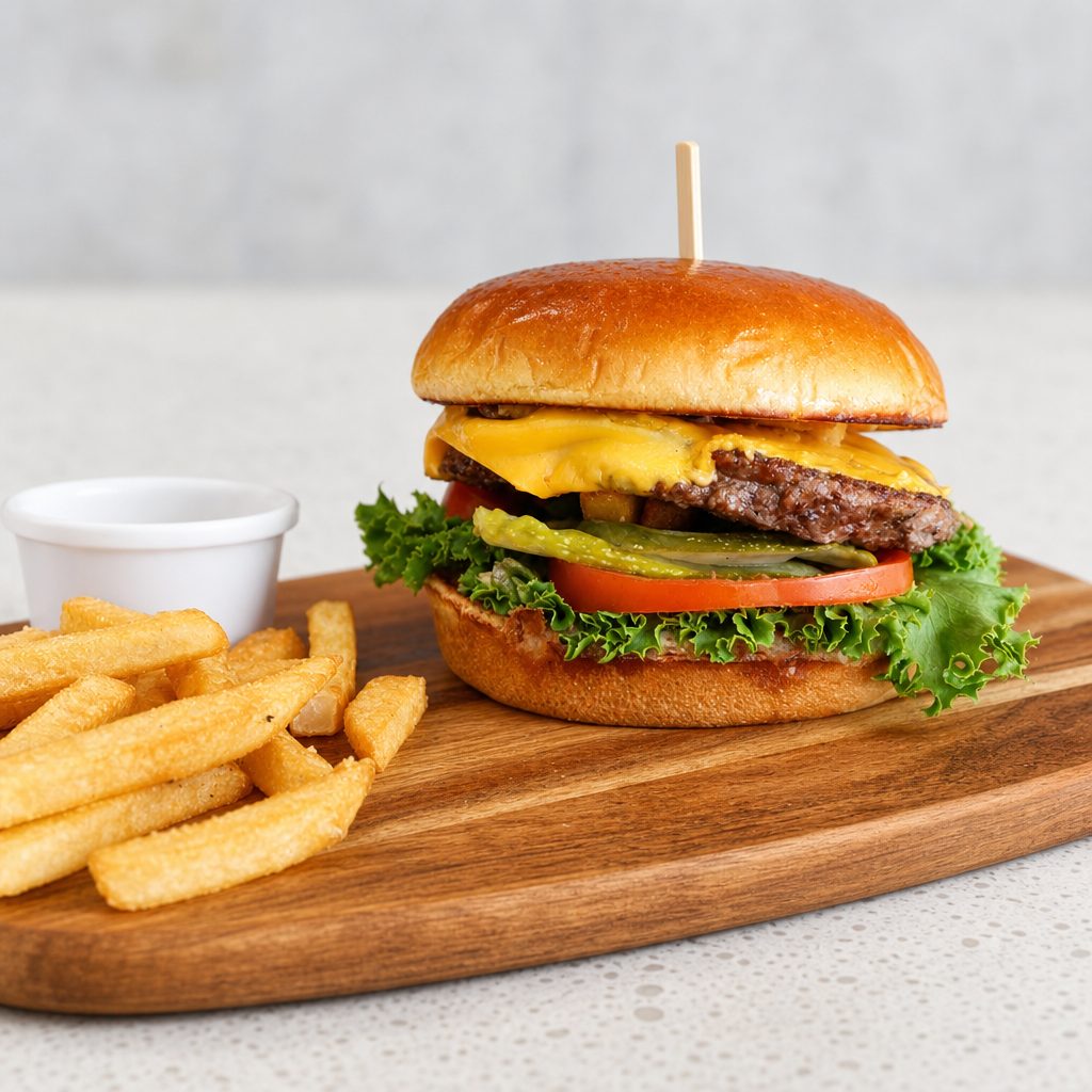 *GF Wagyu Cheese Burger.